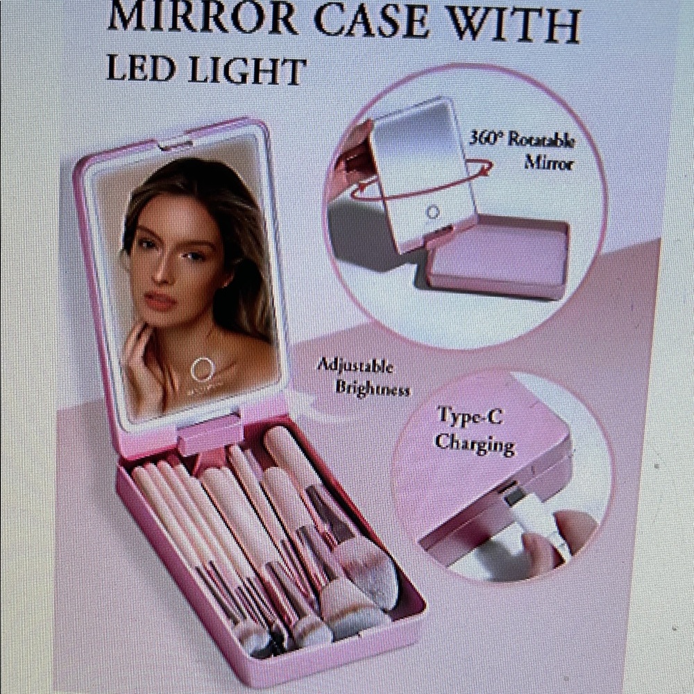 Bestope Travel Makeup Brush Set - Pink